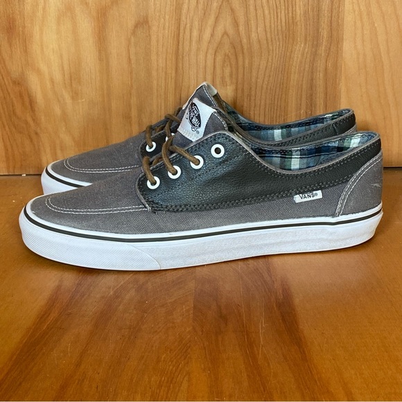 Mens 9.5 Vans Off The Wall Brigata Sneakers Grey Black SEF1111 - Picture 3 of 8